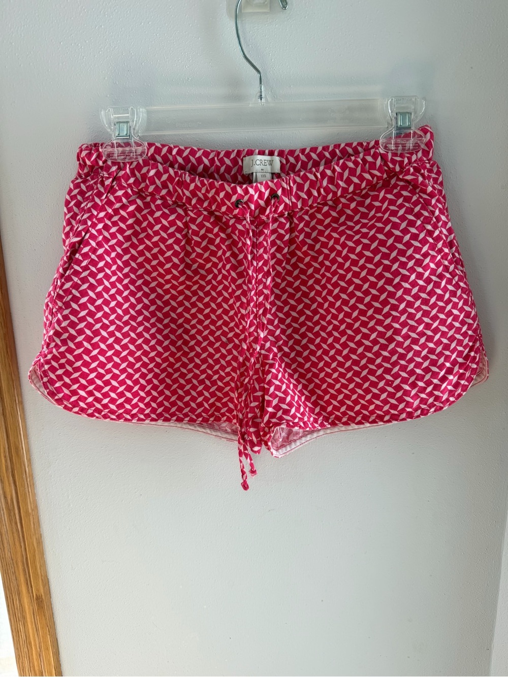 J. Crew Pink and White Geometric Print Women's Shorts